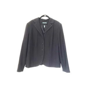 Lauren Ralph Lauren Blazer Womens Size 14W Black 100% Wool Career Work‎ Office